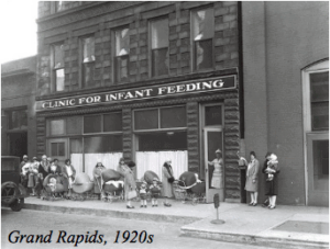 historical photo of the grand rapids mission building in the 1920s