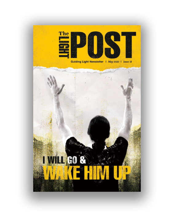 Cover of May 2023 issue of The Light Post newsletter.