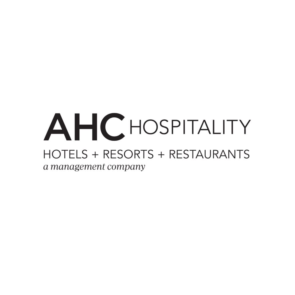 ahc hospitality logo; hotels and resorts and restaurants - a management company