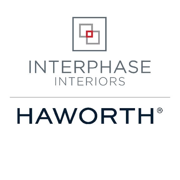 interphase interiors and haworth logos